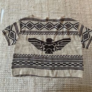 Vintage Ralph Lauren designer 100% cotton Native American cropped sweater